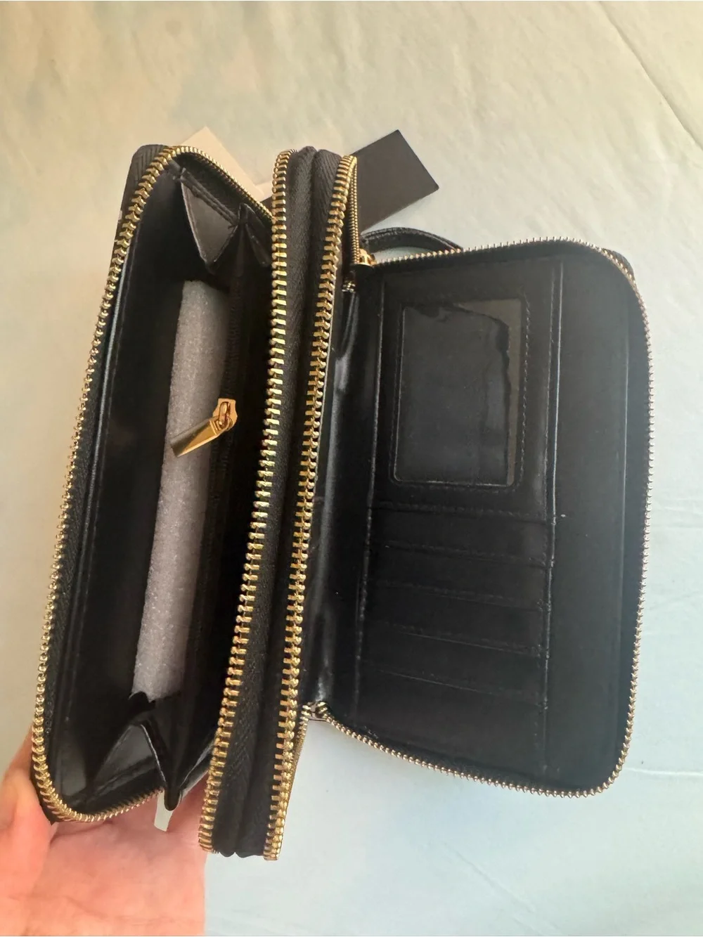 Ed Hardy Black Printed Tiger Zip Wallet Wristlet